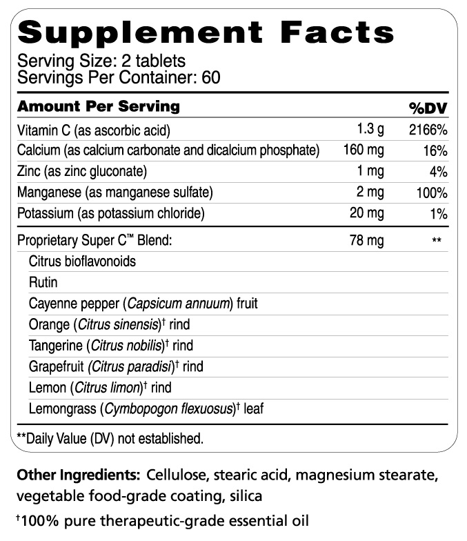 Super C Vitamin C Supplement With Rutin Benefits And Zinc