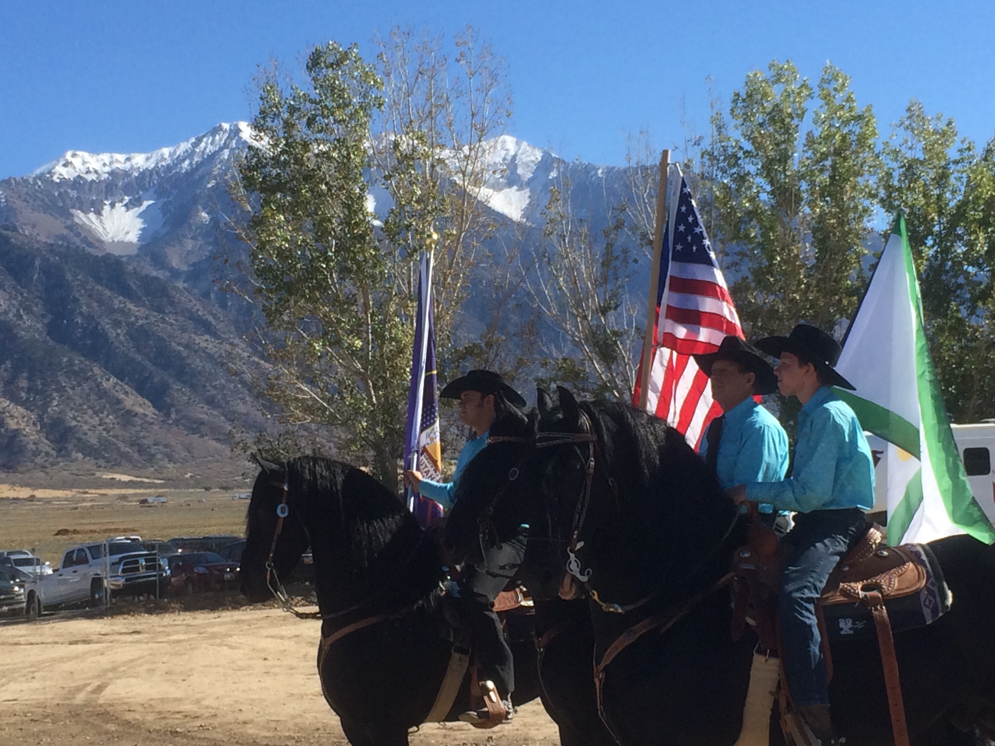 Gary on his horse, Amigo and his sons at YL Farms, Mona Utah. Silver Retreat
